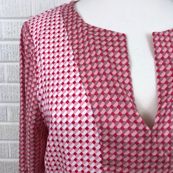 Boden 12R Silky Panel Top Blouse WA632 Geometric - Picture 5 of 8